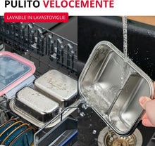 Carica l'immagine nel visualizzatore di Gallery, Lunchbox 2 scomparti contenitore acciaio microonde
