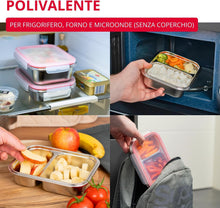 Carica l'immagine nel visualizzatore di Gallery, Lunchbox 2 scomparti contenitore acciaio microonde
