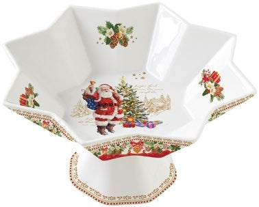Alzata servi pasticcini in porcellana collezione Christmas Memories