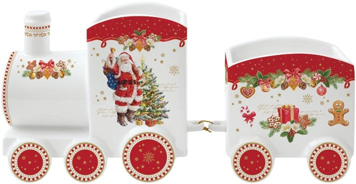 Set aperitivo trenino in porcellana collezione Christmas Memories