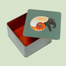 Carica l&#39;immagine nel visualizzatore di Gallery, Scatola in latta Shellephant quadrata in metallo Gangzai Design
