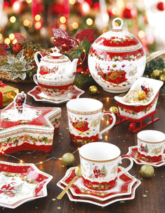 Set aperitivo trenino in porcellana collezione Christmas Memories