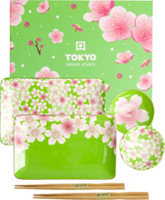 Carica l&#39;immagine nel visualizzatore di Gallery, Set sushi Tokyo Design Studio Flower Green
