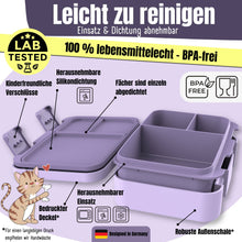 Carica l'immagine nel visualizzatore di Gallery, Lunch box con scomparti, a tenuta stagna - Viola sirena: 650 ml
