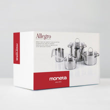 Carica l&#39;immagine nel visualizzatore di Gallery, Batteria 7 pz pentole acciaio inox Moneta Allegro
