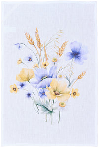 Canovaccio 100% lino 45x70 mazzo di Fiori e Spighe