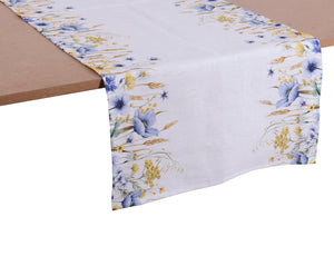 Runner 100% lino 140x50 Fiori e Grano