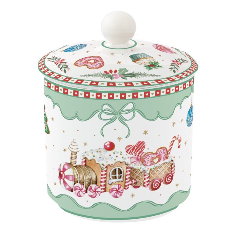Barattolo in porcellana in colour box Ø 10,5 x 13 cm SWEET CHRISTMAS