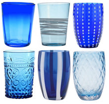 Carica l&#39;immagine nel visualizzatore di Gallery, Bicchiere vetro Melting Pot Set 6 pezzi Blue-Acquamarina
