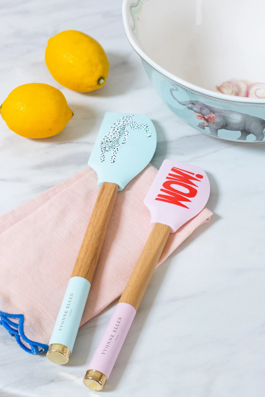Set 2 spatole in silicone e acacia Yvonne Ellen