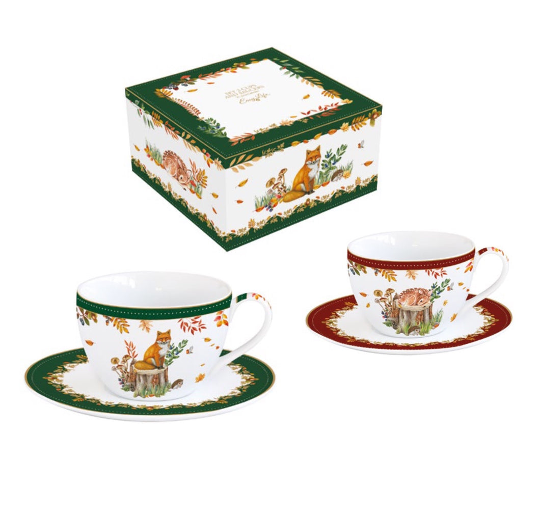 Set 2 tazze 240ml con piattino Forest Dream