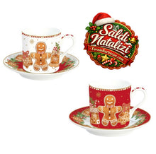 Carica l'immagine nel visualizzatore di Gallery, Set 2 tazzine da caffè con piattino Fancy Gingerbread
