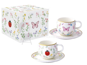 Set 2 tazzine espresso Fancy Garden - Cocinella e Farfalla