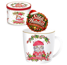 Carica l'immagine nel visualizzatore di Gallery, Tazza porcellana in scatola di metallo Christmas Cats 3
