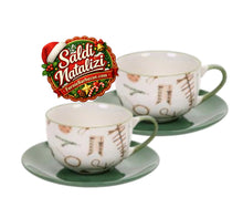 Carica l'immagine nel visualizzatore di Gallery, Set 2 tazze con piattino porcellana Ricordi NUVOLE DI STOFFA - Prezzo Outlet
