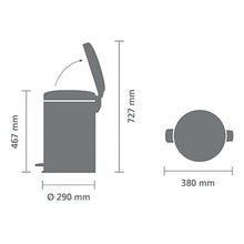 Carica l&#39;immagine nel visualizzatore di Gallery, Pattumiera a pedale NewIcon Brabantia 20 lt Matt Black
