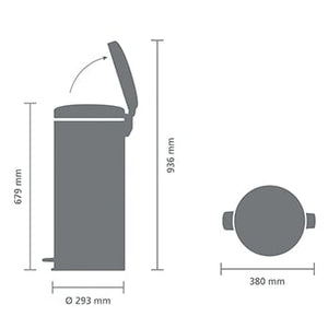 Pattumiera a pedale NewIcon Brabantia 30 lt Acciaio Anti Impronta