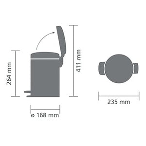 Pattumiera a pedale NewIcon Brabantia 3 lt Soft Beige