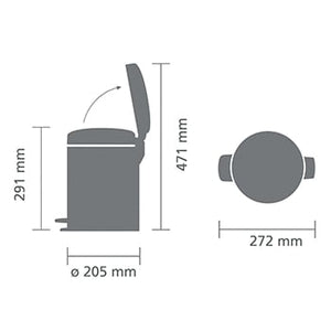 Pattumiera a pedale NewIcon Brabantia 5 lt Fresh White