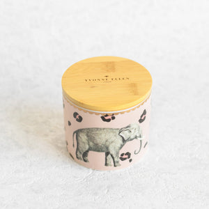 Barattolo contenitore in porcellana con tappo in bamboo Yvonne Ellen Elephant