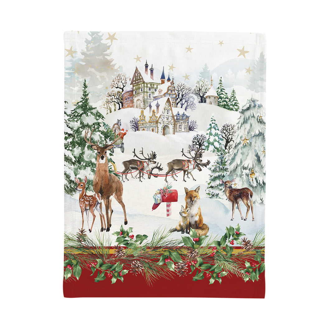 Canovaccio Microcotton 50x70 Christmas Village rosso