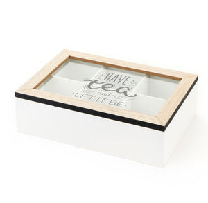 Scatola in legno porta bustine the/tisane Nuvole di stoffa