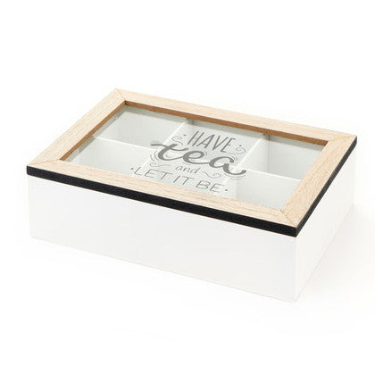Scatola in legno porta bustine the/tisane Nuvole di stoffa