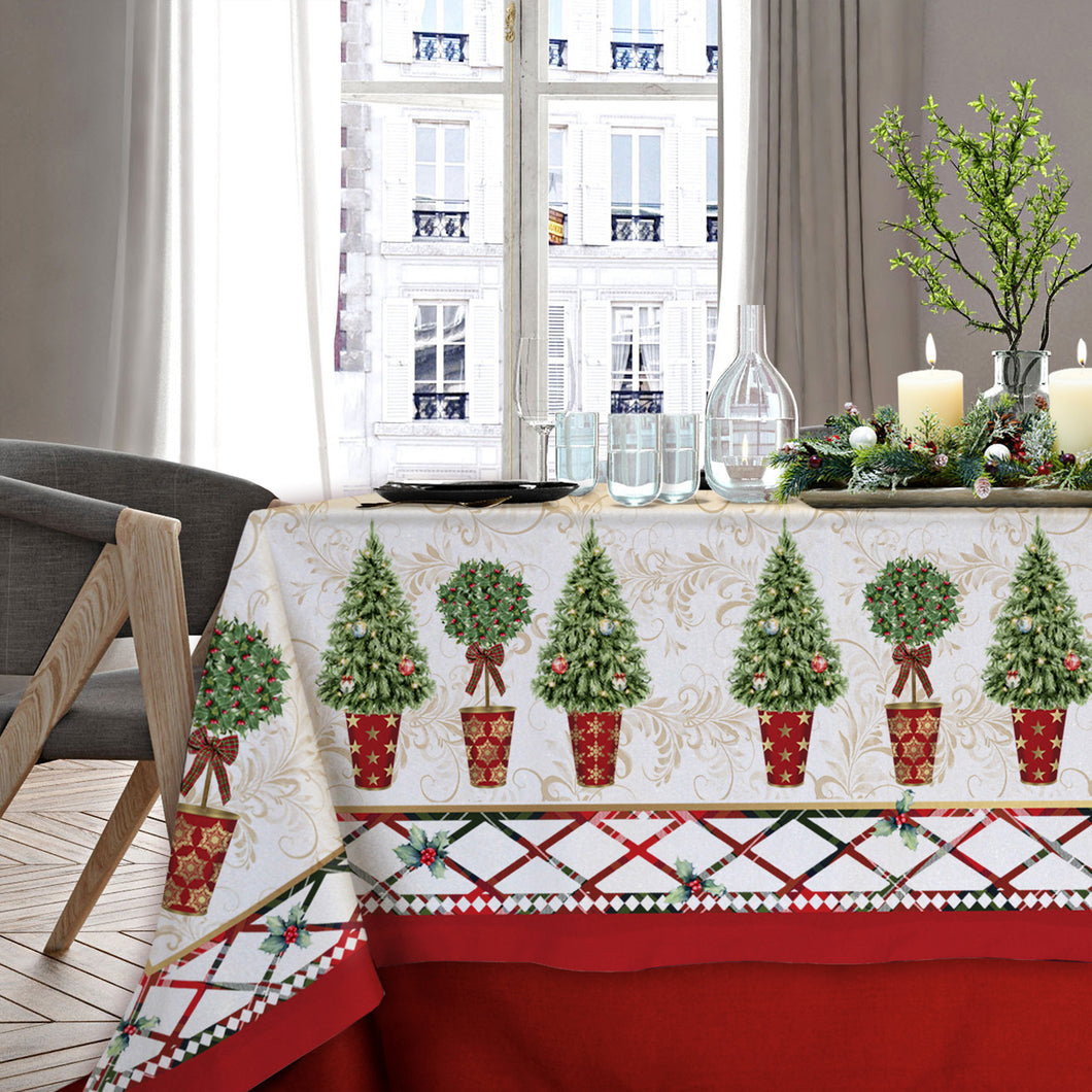 Tovaglia 8 posti cm 150x220 Christmas Giardino di Natale