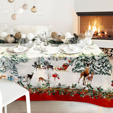 Carica l&#39;immagine nel visualizzatore di Gallery, Tovaglia antimacchia Christmas Village Rossa
