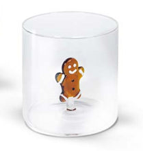 Carica l&#39;immagine nel visualizzatore di Gallery, Bicchiere in vetro con soggetto interno Gingerbread
