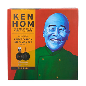 Set WOK + coperchio e accessori Ken Hom in acciaio al carbonio antiaderente Ø31