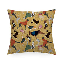Carica l&#39;immagine nel visualizzatore di Gallery, Cuscino chevron velluto 48x48 Greg Dogs Giallo
