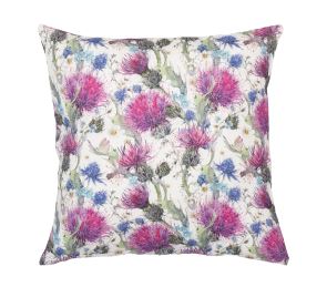 Cuscino imbottito 100% lino 45x45 Fiori di Cardo