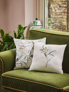Cuscino imbottito 100% lino 45x45 Pattern Olivo