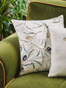 Cuscino imbottito 100% lino 45x45 Pattern Olivo