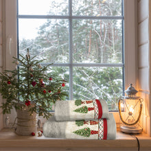 Carica l&#39;immagine nel visualizzatore di Gallery, Set 2 asciugamani spugna Giardino di Natale bianco
