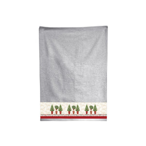 Set 2 asciugamani spugna Giardino di Natale ardesia
