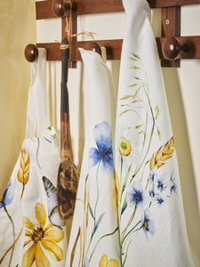 Canovaccio 100% lino 45x70 Striscia di Fiori e Grano