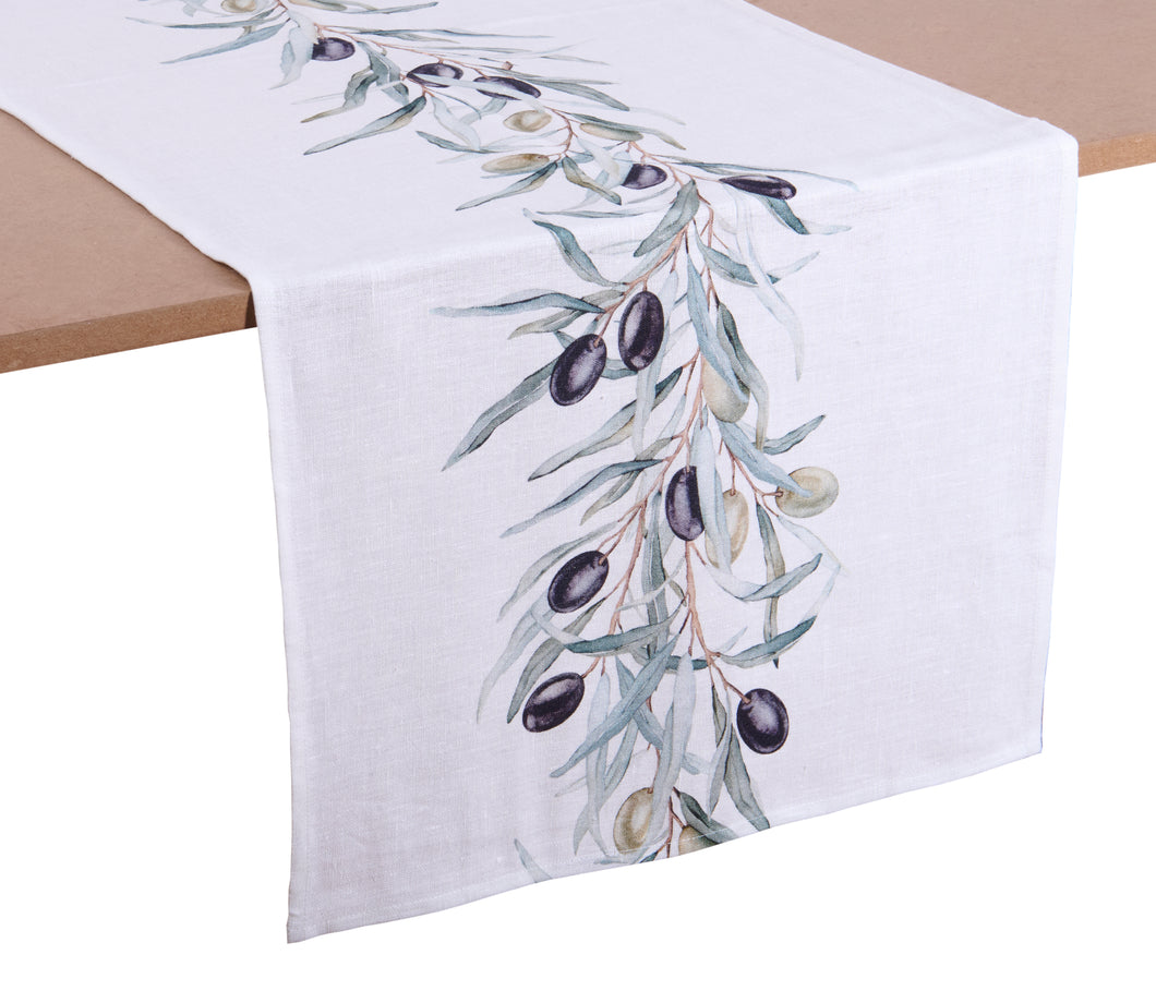 Runner 100% lino 140x50 Olivo