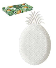 Carica l&#39;immagine nel visualizzatore di Gallery, Piatto forma ananas bianca 36x21,5 cm in color box  MADAGASCAR

