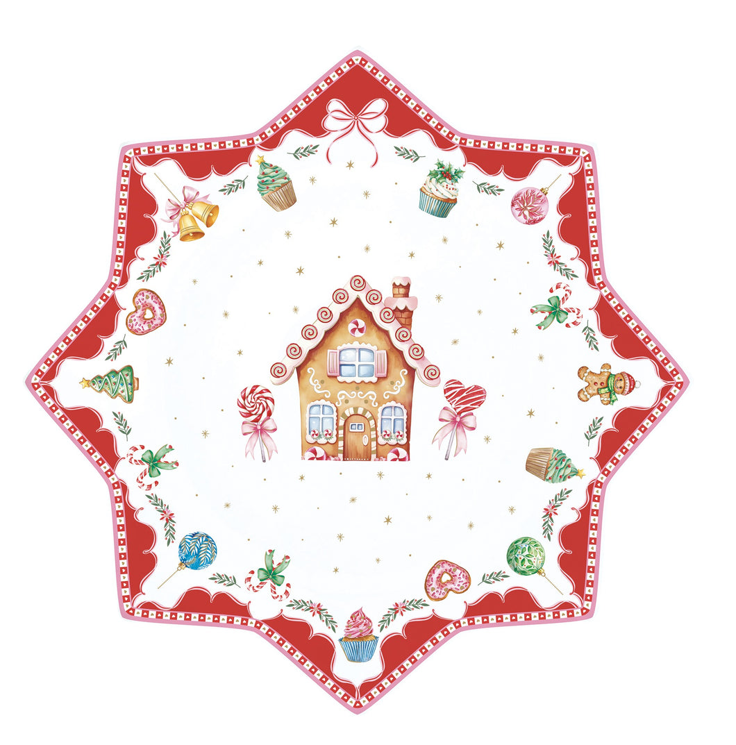 Piatto torta Ø 32 cm in porcellana SWEET CHRISTMAS