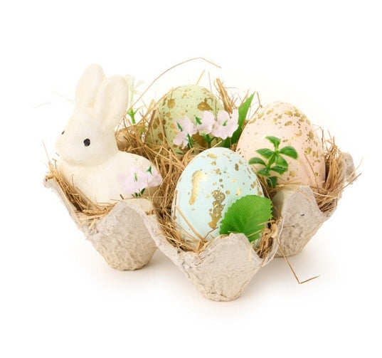 Decorazione Cestino con Uova- Nuvole di Stoffa