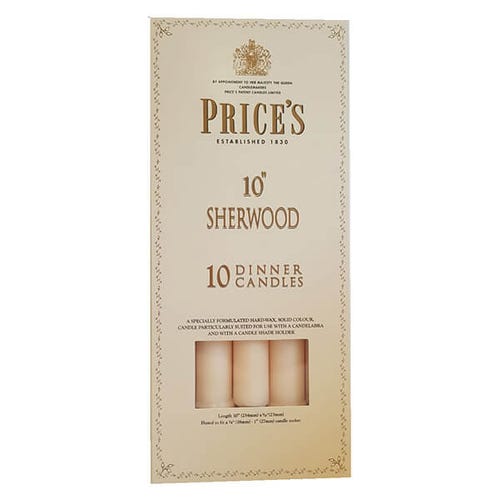 Confezione 10 candele Sherwood 25cm Avorio