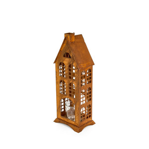 Lanterna in metallo anticato shabby 20*14*65 My Home Christmas Edition NUVOLE DI STOFFA