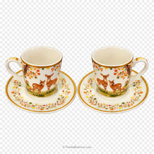Carica l'immagine nel visualizzatore di Gallery, set 2 tazzine caffe con piattino Fairy Forest
