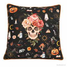 Carica l'immagine nel visualizzatore di Gallery, Cuscino imbottito 45x45 Halloween Night Teschio
