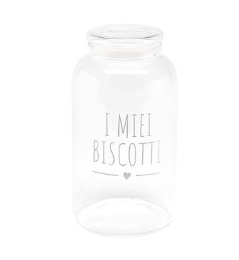 Biscottiera vetro I Miei Biscotti Nuvole di Stoffa