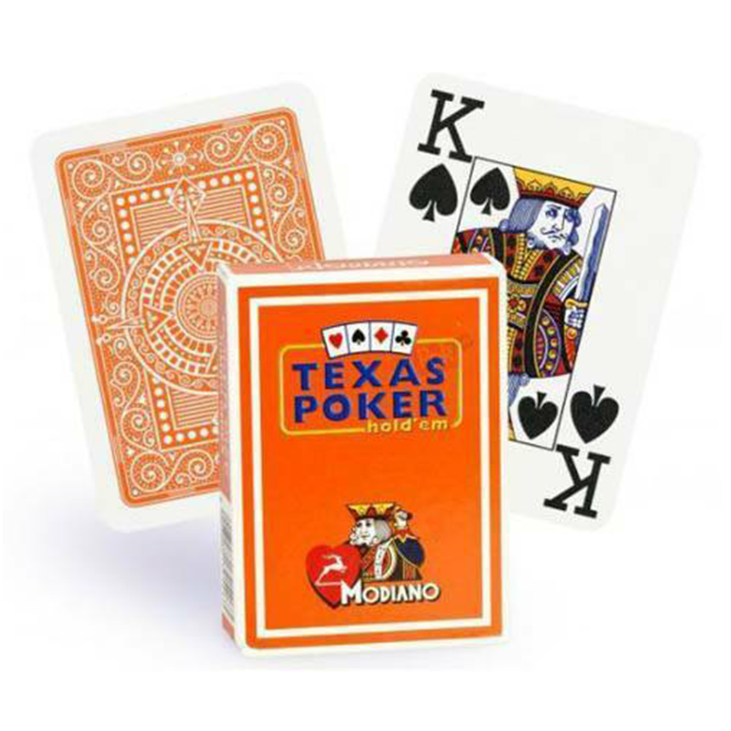 Carte indice Modiano Texas Poker Hold Em Jumbo (arancioni)