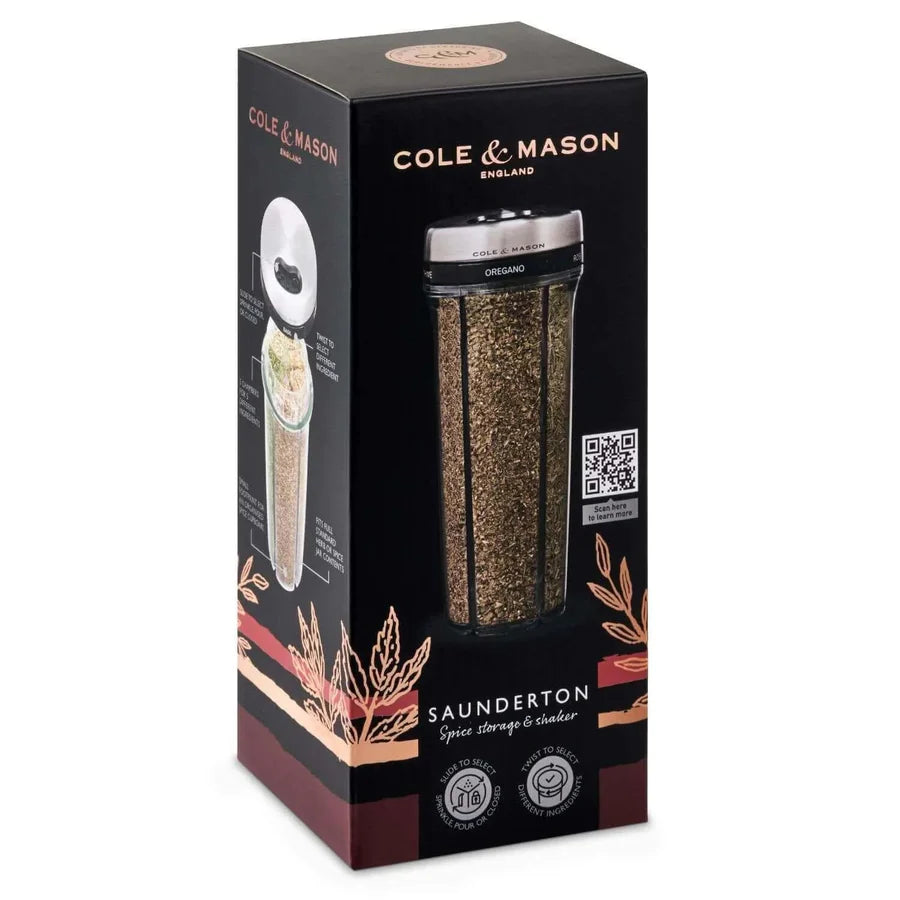 Cole & Mason - Herb storage and shaker Saunderton, dispenser con 5 spezie incluse