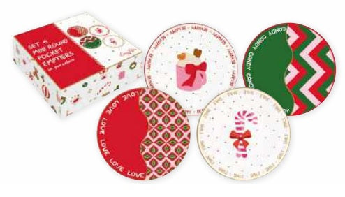 Set da 4 svuotatasche rotondi CHRISTMAS TWIST